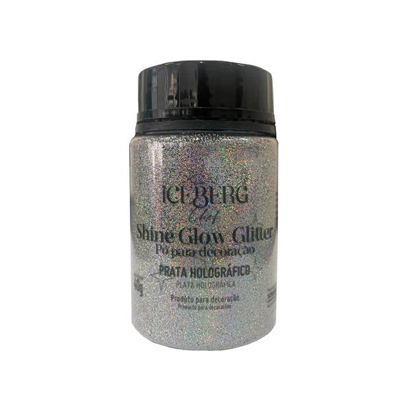 GLITTER GLOW PRATA HOLOGRAFICO 40G ICEBERG