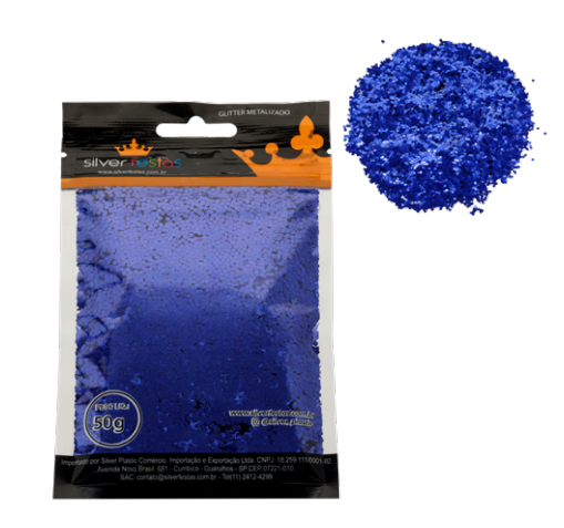 GLITTER METALIZADO 50G AZUL UN SILVER