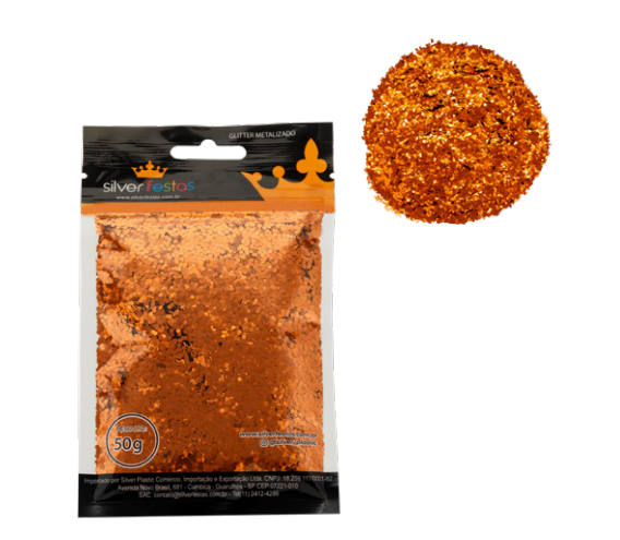GLITTER METALIZADO 50G ROSE GOLD UN SILVER
