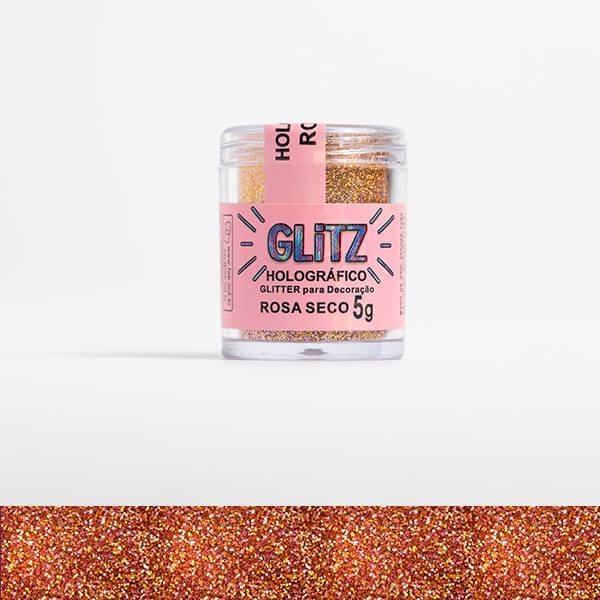 GLITTER PARA DECORACAO HOLOGRAFICO ROSA SECO 5G FAB!