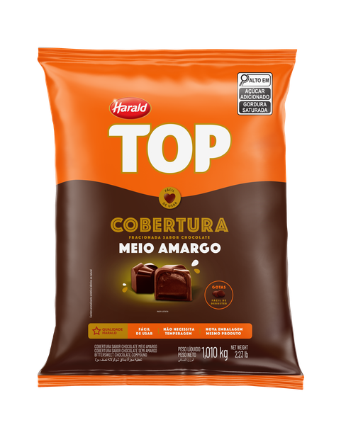 GOTAS COBERTURA MEIO AMARGO TOP 1,01KG HARALD