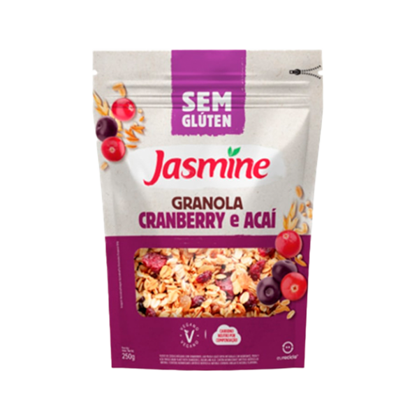 GRANOLA SEM GLUTEN CRANBERRY ACAI 250G JASMINE