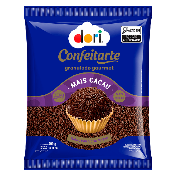 GRANULADO CONFEITARTE GOURMET MAIS CACAU 400G DORI