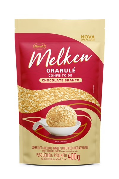 GRANULADO MELKEN GRANULE CHOCOLATE BRANCO 400G HARALD