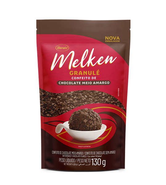 GRANULADO MELKEN GRANULE CHOCOLATE MEIO AMARGO 130G HARALD