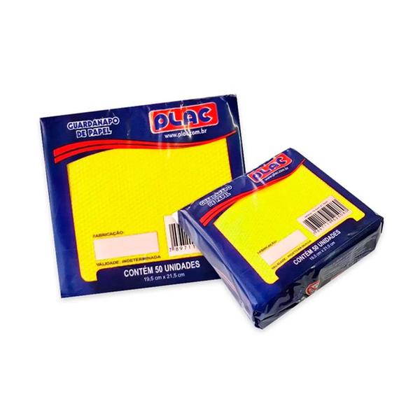 GUARDANAPO 20X22 AMARELO 50UN PLAC