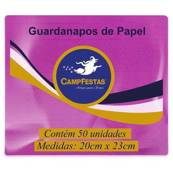 GUARDANAPO 19,5X22,5CM PINK 50UN CAMPFESTAS