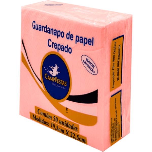 GUARDANAPO 19,5X22,5CM ROSA CANDY 50UN CAMPFESTAS