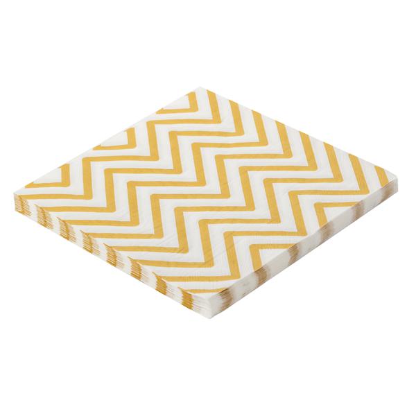 GUARDANAPO DECORADO NATAL CHEVRON OURO 33X33CM 20UN SILVER