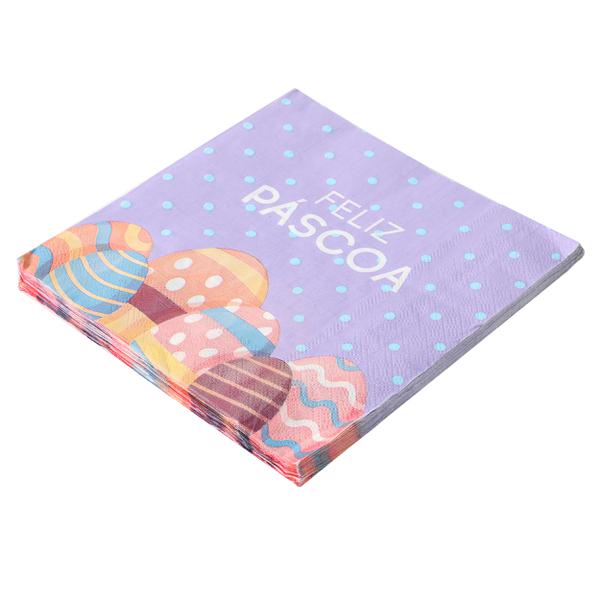 GUARDANAPO DECORADO PASCOA OVOS CANDY 32X32CM 20UN SILVER