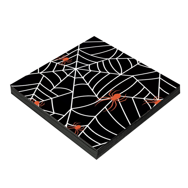 GUARDANAPO ESTAMPADO 32X32CM FOLHA DUPLA HALLOWEEN TEIA 20UN SILVER