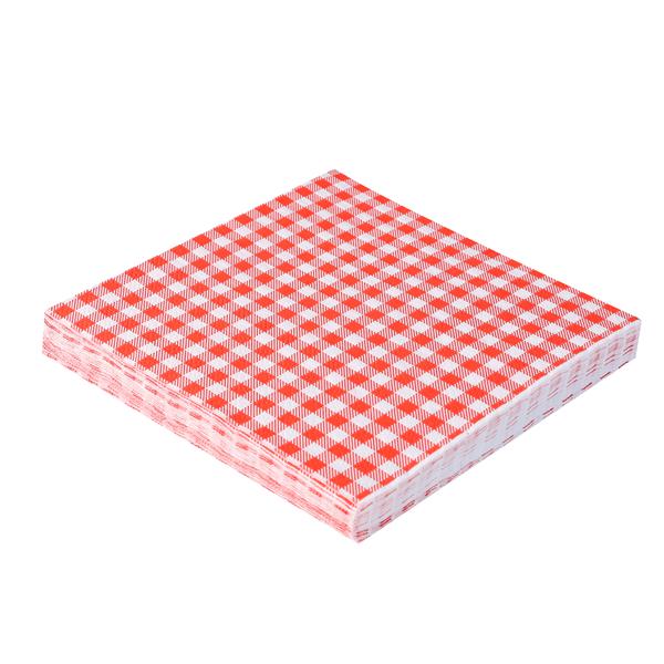 GUARDANAPO ESTAMPADO 33X33CM XADREZ VERMELHO JUNINO 20UN SILVER