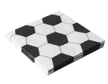 GUARDANAPO ESTAMPADO BOLA FUTEBOL 25X25CM 20UN SILVER