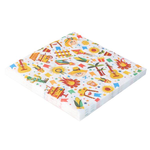 GUARDANAPO ESTAMPADO FESTA JUNINA 33X33CM 20UN SILVER