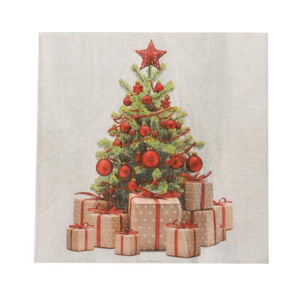 GUARDANAPO ESTAMPADO PRESENTES DE NATAL 33X33CM 20UN SILVER