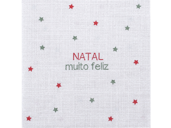GUARDANAPO ESTRELAS FELIZ NATAL BCO/VRM/CZA 33X33CM C/20 FOLHAS CROMUS