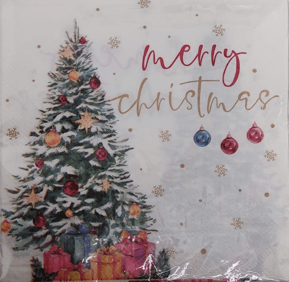 GUARDANAPO MERRY CHRISTMAS 20UN SILVER