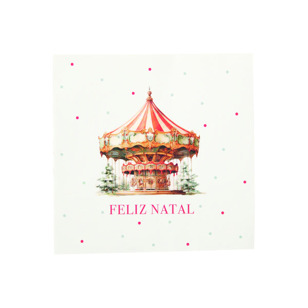 GUARDANAPO  PAPEL NATAL CARROSSEL CLR 33X33CM UN CROMUS