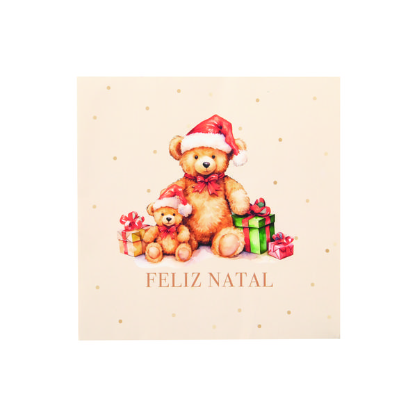 GUARDANAPO  PAPEL NATAL URSO CLR 33X33CM UN CROMUS