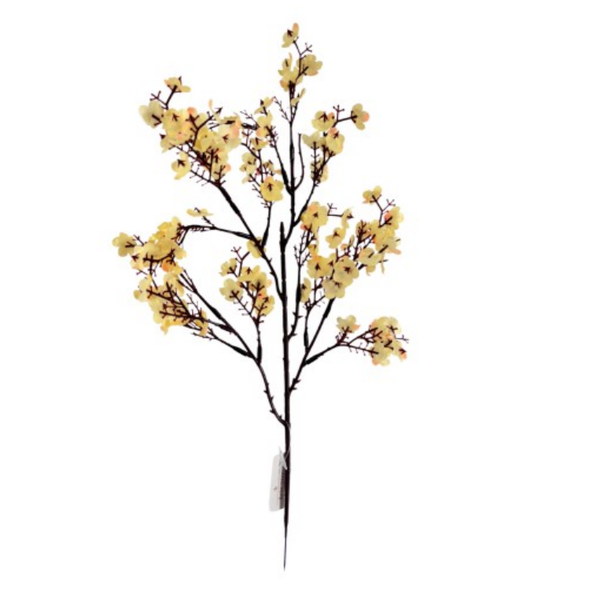 HASTE CEREJEIRA 49CM COM 15 FLORES  BRANCO E ROSA UN BELA FLOR