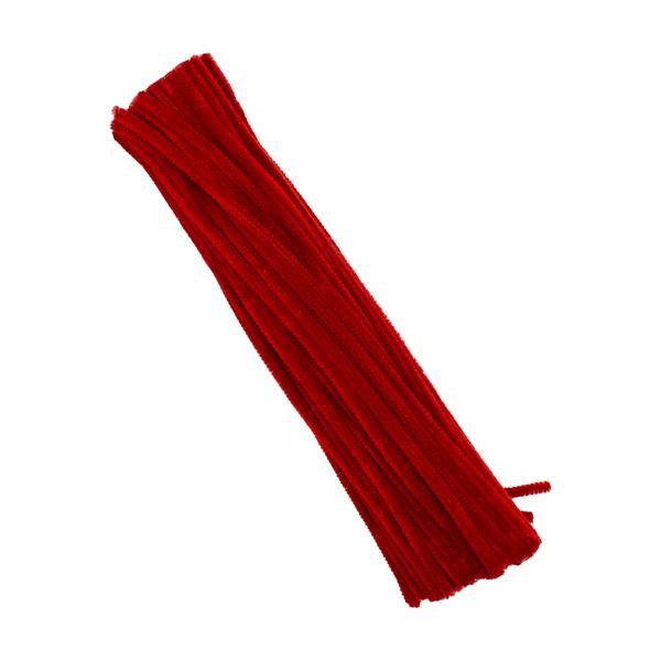 HASTE DE CHENILLE 30CM VERMELHO 30UN PONTO DAS FESTAS
