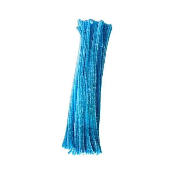 HASTE DE CHENILLE METALIZADO 30CM AZUL CLARO 30UN PONTO DAS FESTAS
