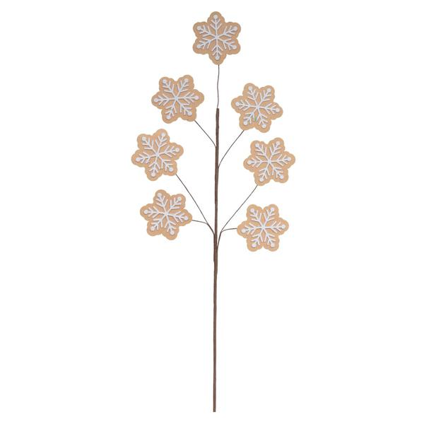 HASTE FLOCO DE NEVE BEGE 75CM UN FLORARTE