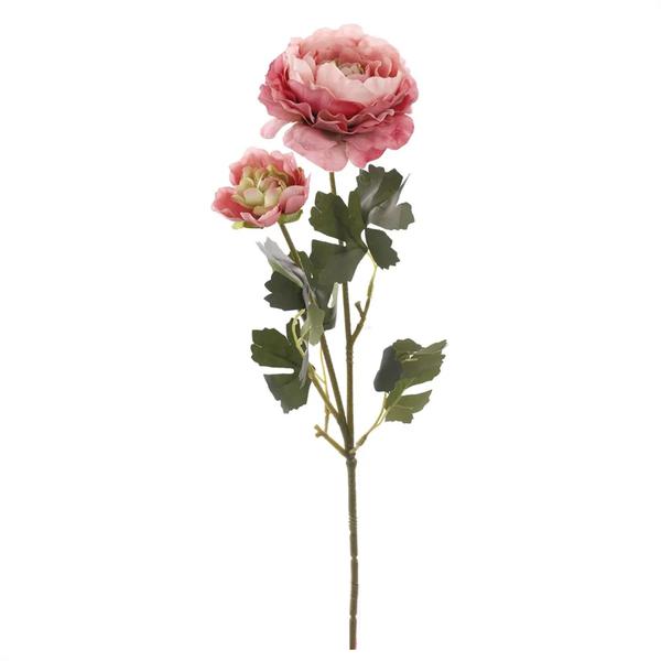 HASTE RANUNCULO X2 ROSA/VERDE 50CM UN CROMUS