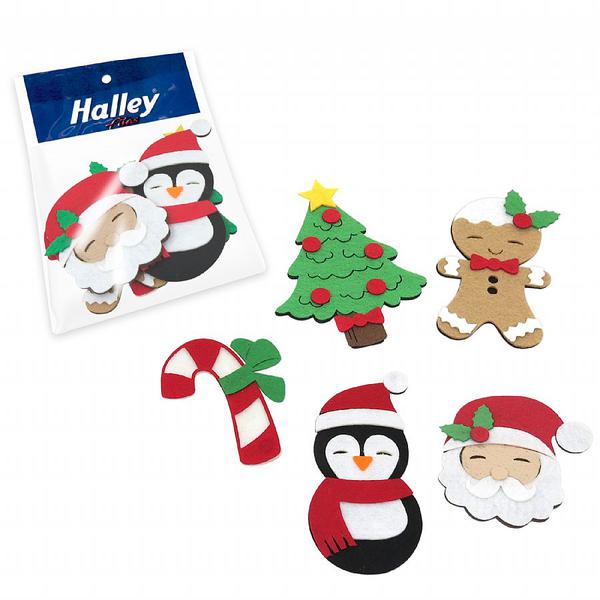 KIT APLIQUES FELTRO NATAL  MOD 02 SORTIDOS 5UN HALLEY