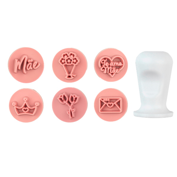 KIT CARIMBO AMOR DE MAE ROSA 7PÇS BLUE STAR
