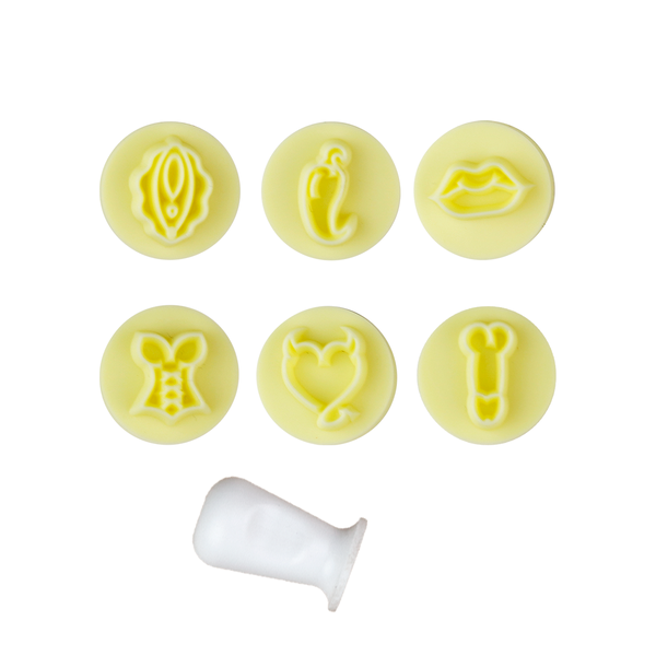 KIT CARIMBO EROTICOS AMARELO 7PÇS BLUE STAR