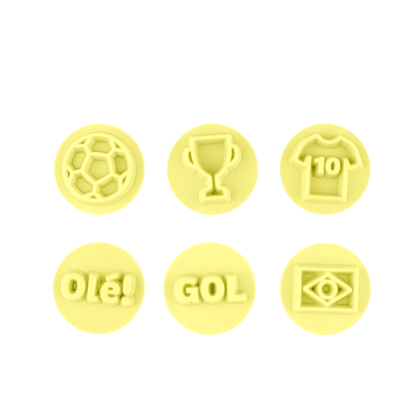 KIT CARIMBO FUTEBOL AMARELO 7PÇS BLUE STAR