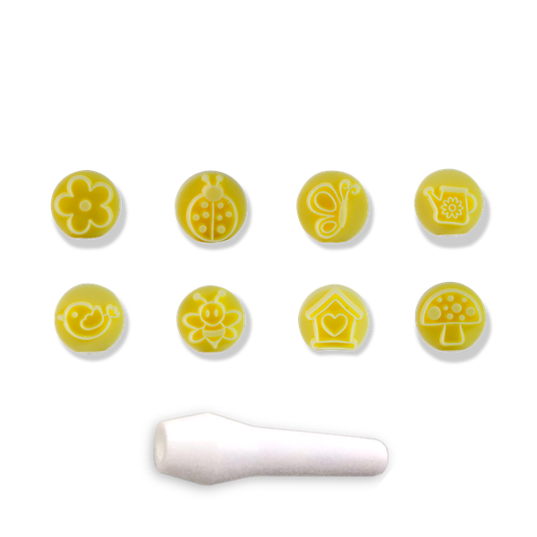 KIT CARIMBO JARDIM ENCANTADO AMARELO 9PÇS BLUE STAR
