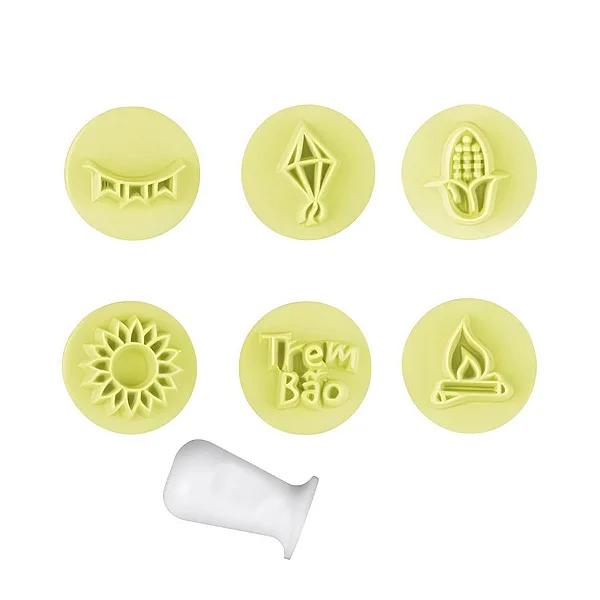 KIT CARIMBO JUNINOS AMARELO 7PÇS BLUE STAR