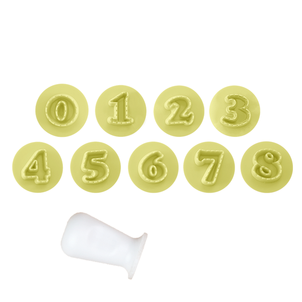 KIT CARIMBO NUMERO FOFO AMARELO 10PÇS BLUE STAR