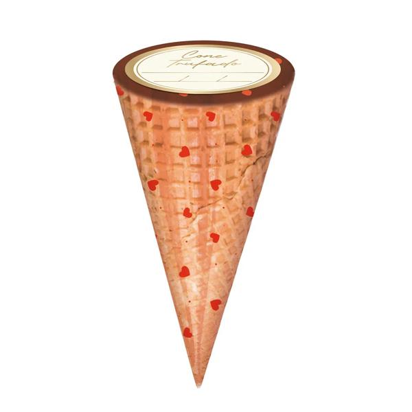 KIT CONE DECORADO C/ETIQUETA LOVE VERMELHO 10X15 C/50 CROMUS