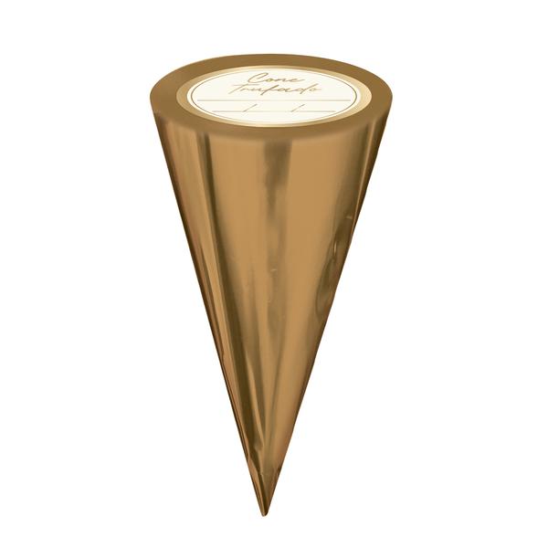 KIT CONE METALIZADO C/ETIQUETA CARAMELO 10X15 C/50 CROMUS