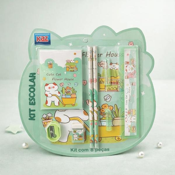 KIT ESCOLAR 8PCS VERDE UN KAZ