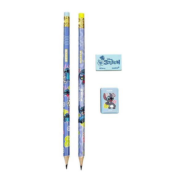 KIT ESCOLAR STITCH 2LAPIS+BORRACHA+APONTAD