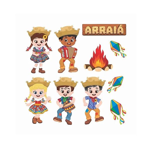 KIT PAINEL JUNINO IMPRESSO PEQUENO UN PIFFER