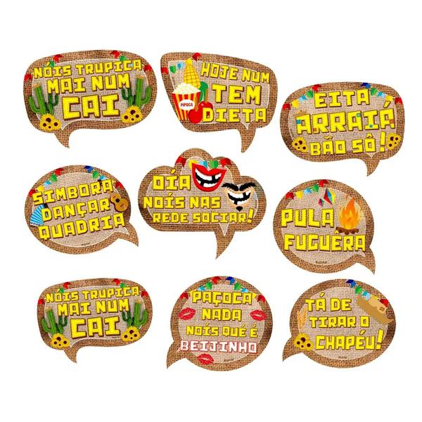 KIT PLACAS DIVERTIDAS JUNINO MOD 2 UN PIFFER