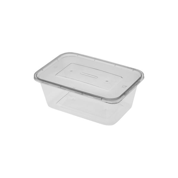 KIT POTE RETANGULAR PP COM TAMPA 750ML 10UN PLASTILANIA