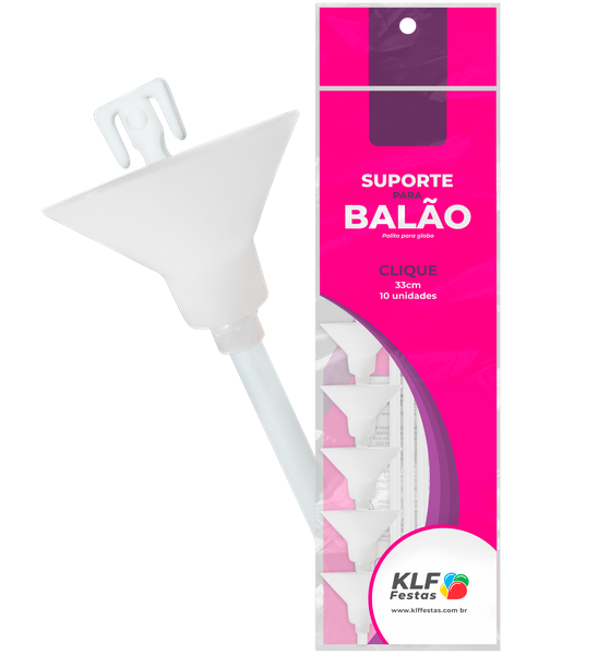 KIT SUPORTE PARA BALAO CLIC BRANCO 10UN KLF