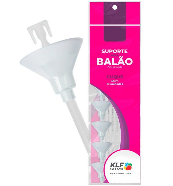 KIT SUPORTE PARA BALAO CLIC CRISTAL 10UN KLF