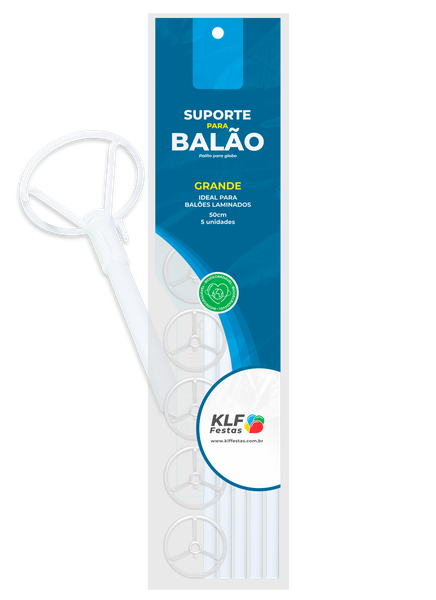 KIT SUPORTE PARA BALAO GRANDE 50CM BRANCO 5UN KLF