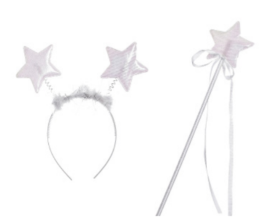 KIT TIARA ESTRELA LUXO BRANCO UN PONTO DAS FESTAS