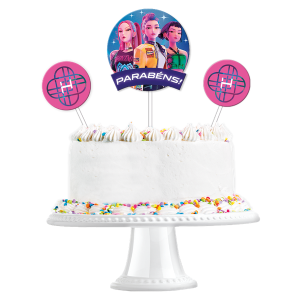 KIT TOPO DE BOLO GUERREIRAS DO K-POP 03UN FESTCOLOR