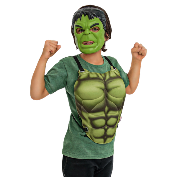 KIT VINGADORES PEITORAL E MASCARA HULK UN REGINA