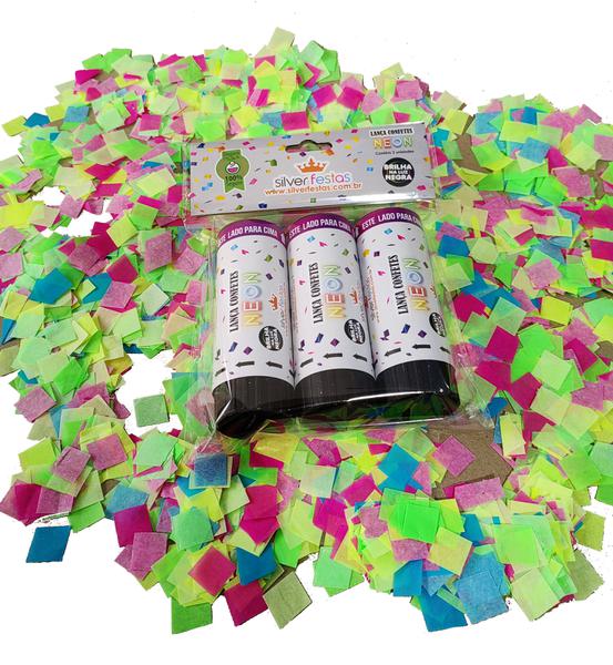 LANCA CONFETE COLORIDO NEON 11CM 03UN SILVER