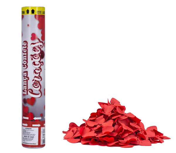 LANCA CONFETE CORACAO 30CM UN SILVER